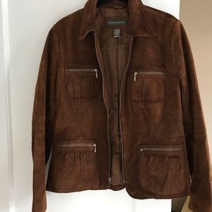 100% brown leather jacket